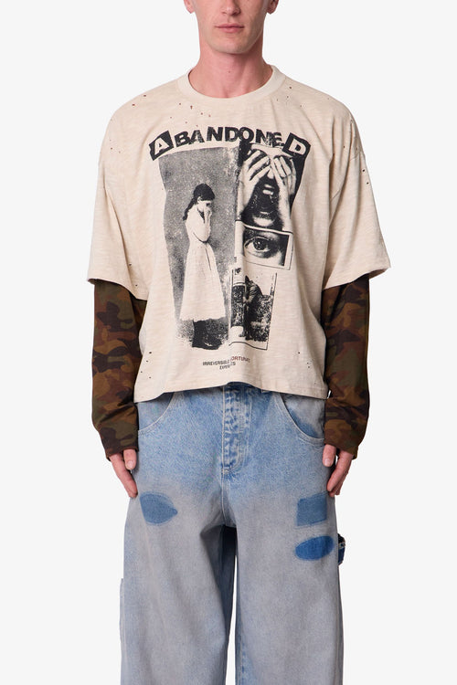 Abandoned Layered L/S Tee - Off White/Camo