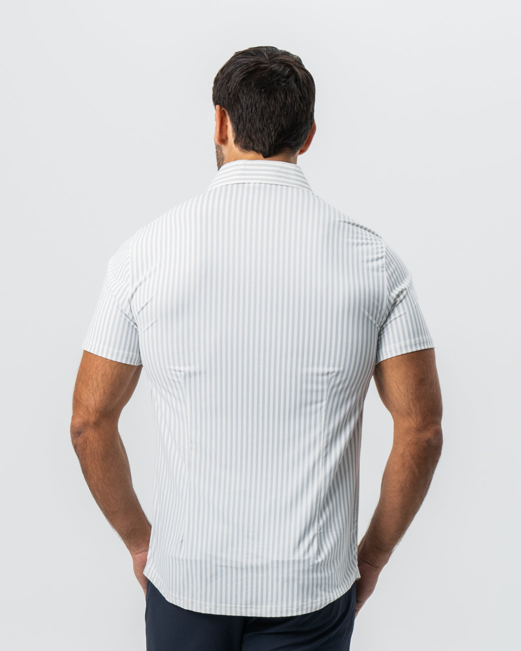 "The Anchor" Light Grey Bengal Stripe