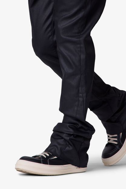 B447 Waxed Flare Denim - Black