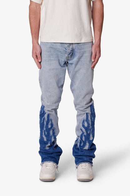 B556 Flame Flare Denim - Blue