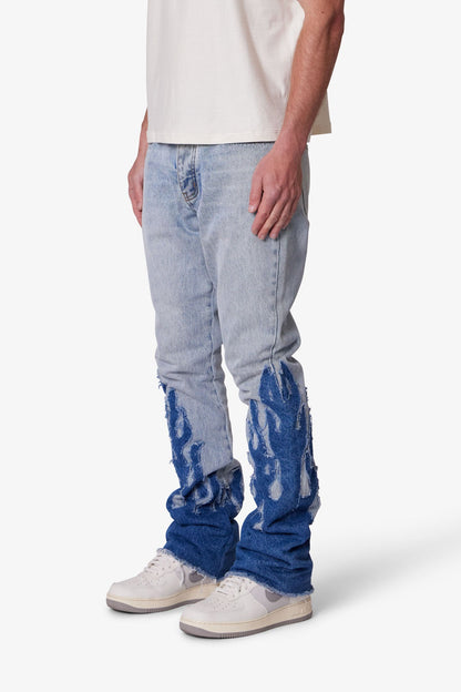 B556 Flame Flare Denim - Blue