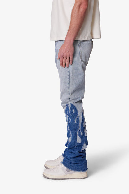 B556 Flame Flare Denim - Blue