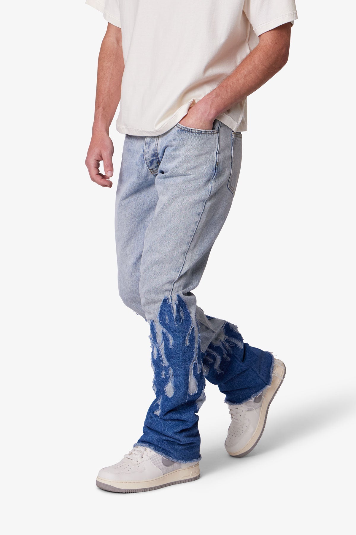 B556 Flame Flare Denim - Blue