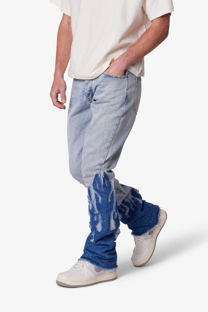 B556 Flame Flare Denim - Blue