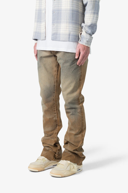 B643 Flare Burnt Denim - Brown