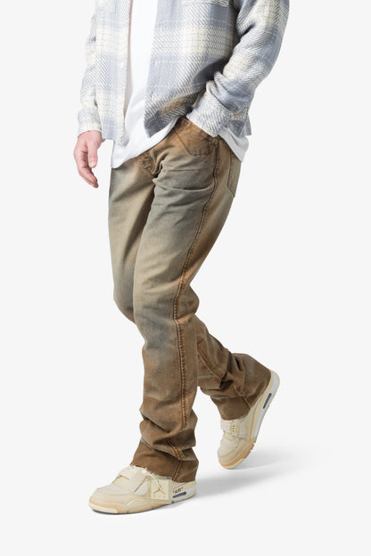 B643 Flare Burnt Denim - Brown
