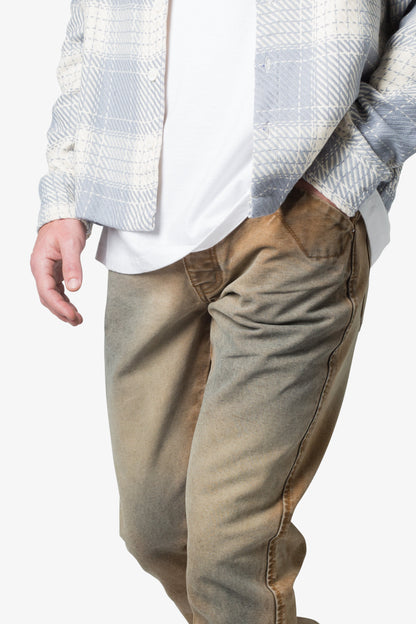 B643 Flare Burnt Denim - Brown
