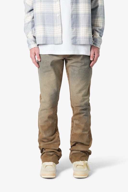 B643 Flare Burnt Denim - Brown