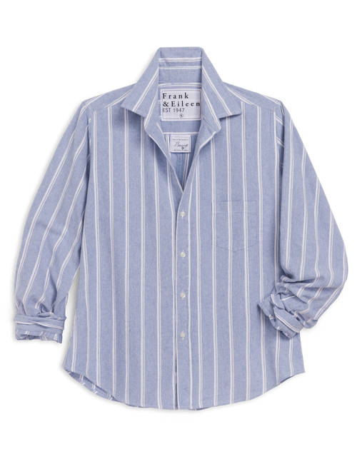BARRY Blue with White Stripe, Italian Flannel