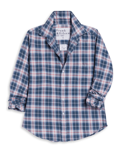 BARRY Gray with Blue and Red Plaid, Italian Flannel