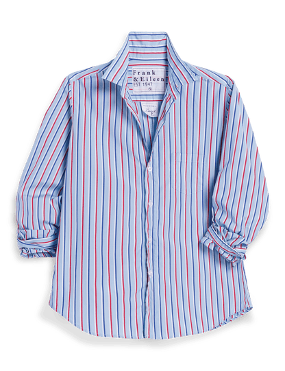BARRY Light Blue and Red Stripe, Italian Superluxe