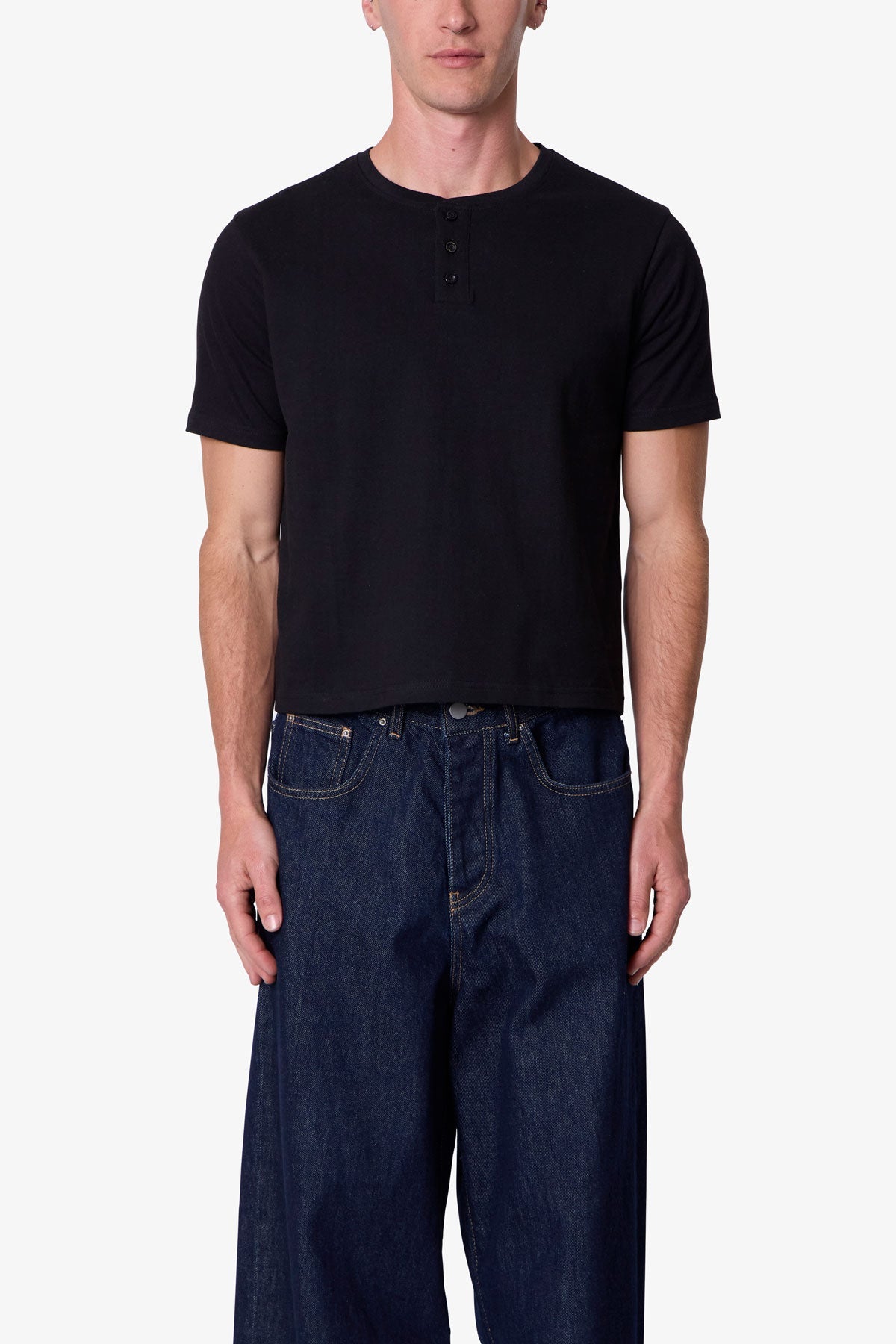 Baby Henley Tee - Black