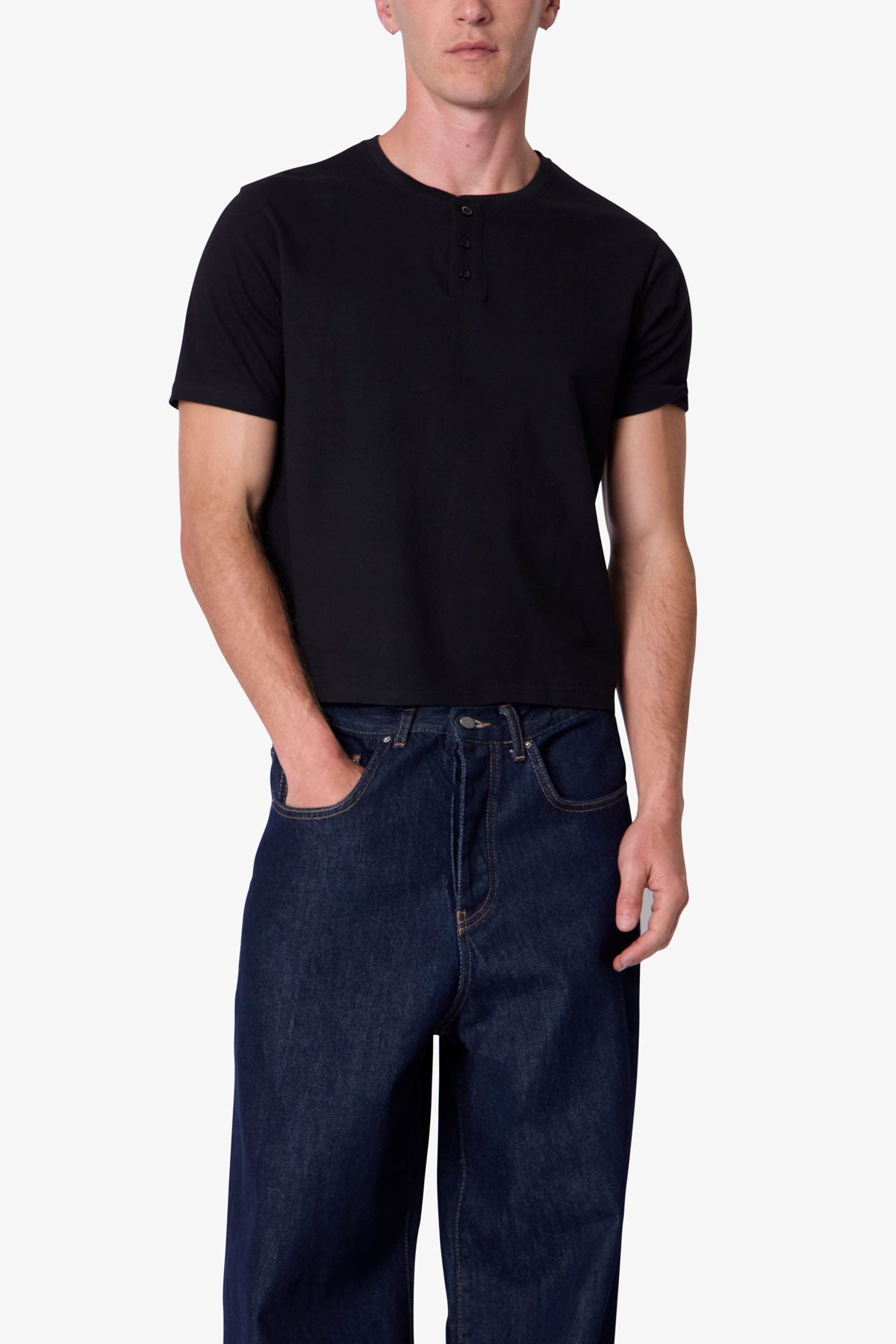 Baby Henley Tee - Black