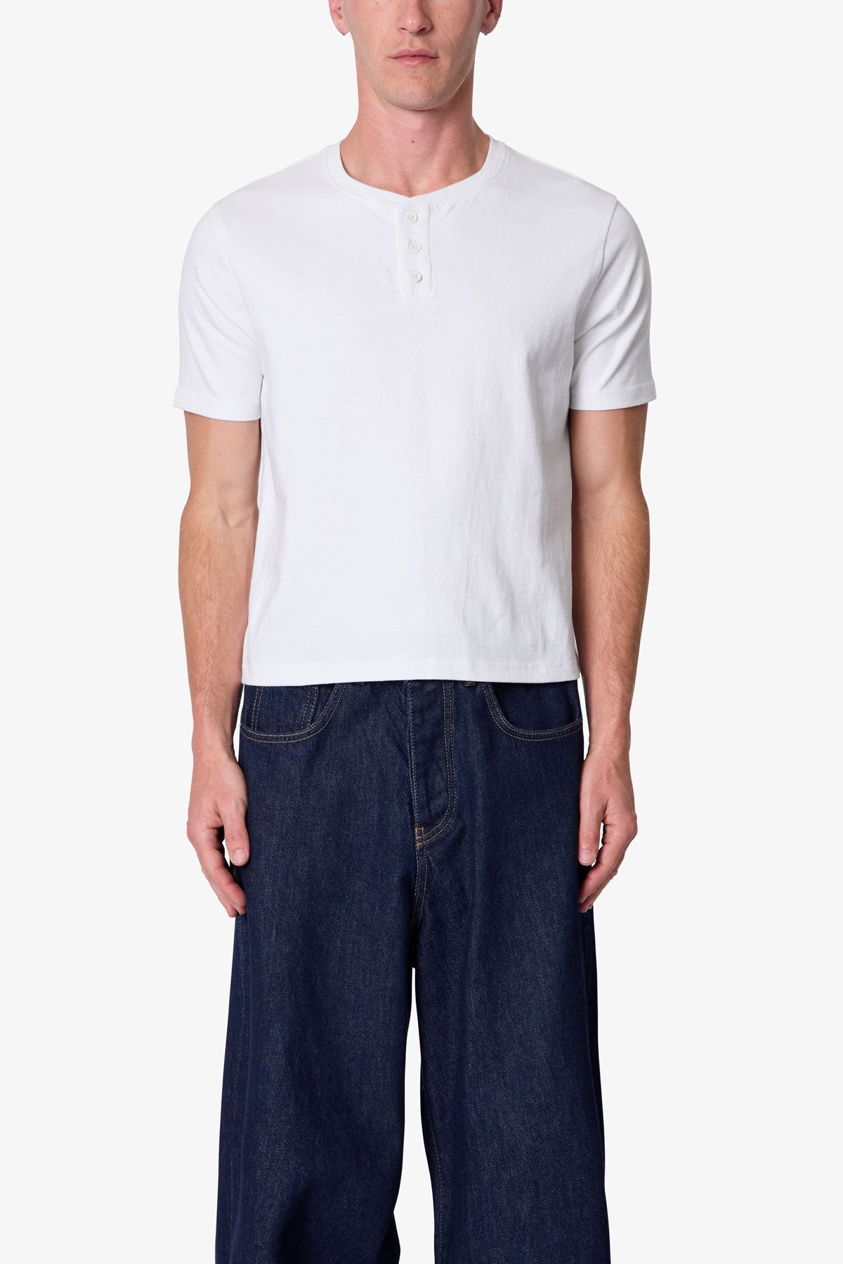 Baby Henley Tee - White
