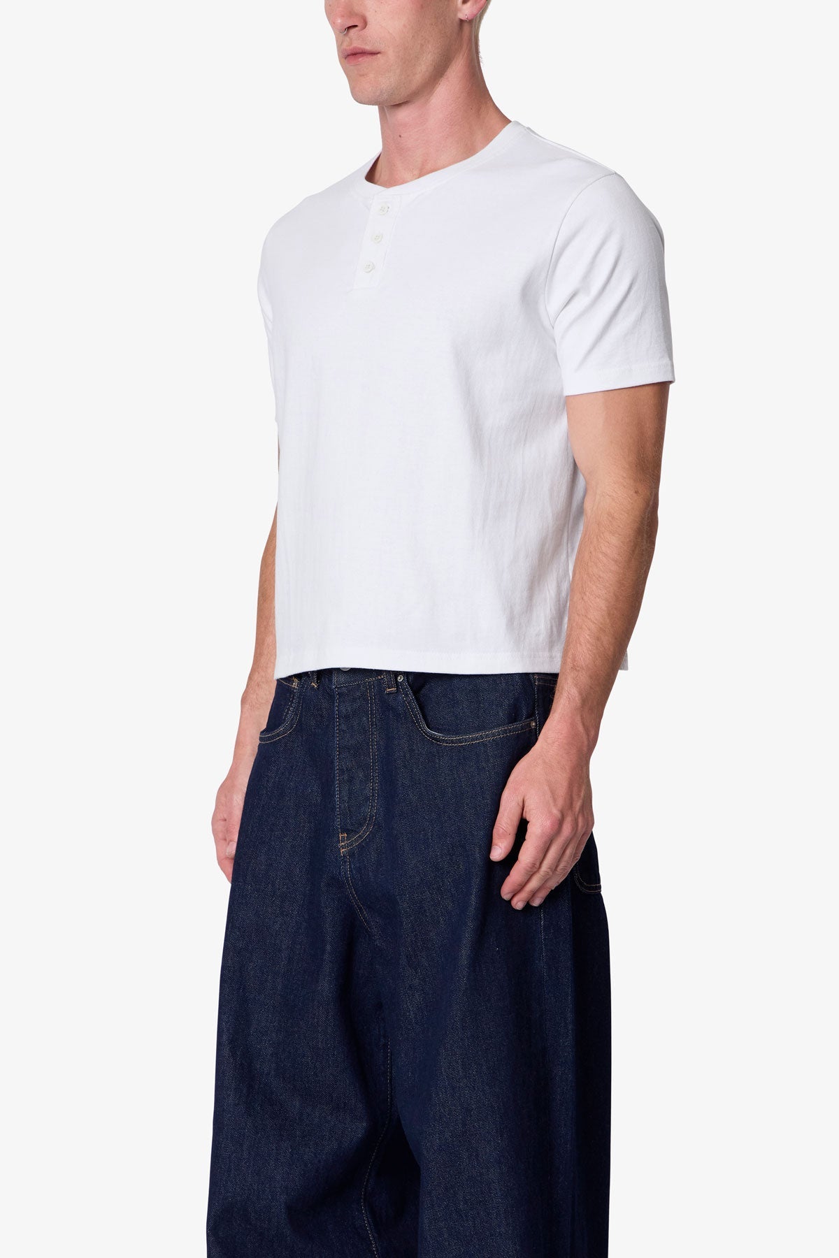 Baby Henley Tee - White