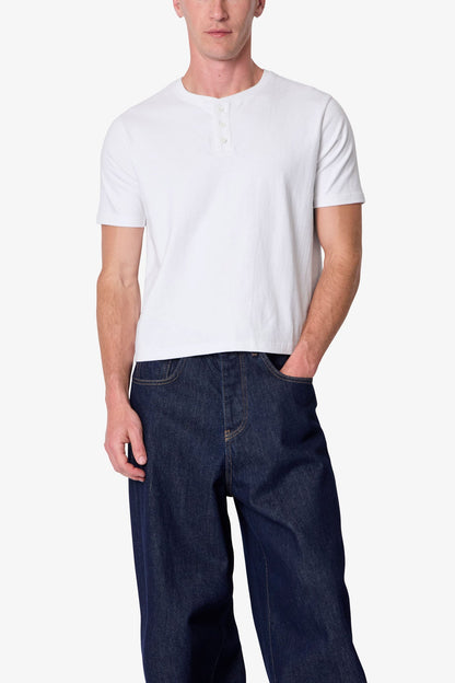 Baby Henley Tee - White