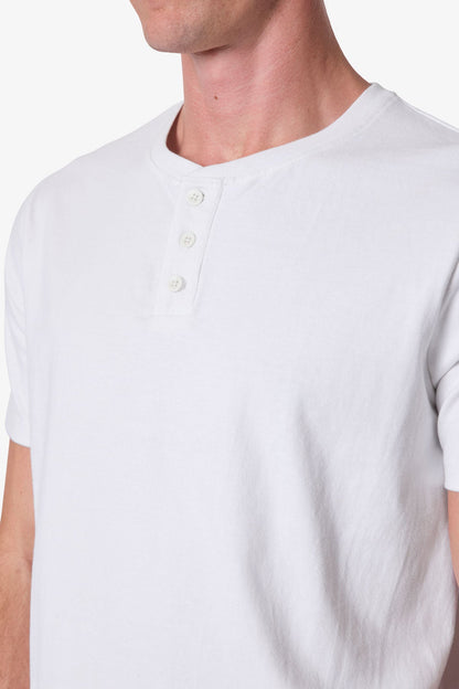 Baby Henley Tee - White