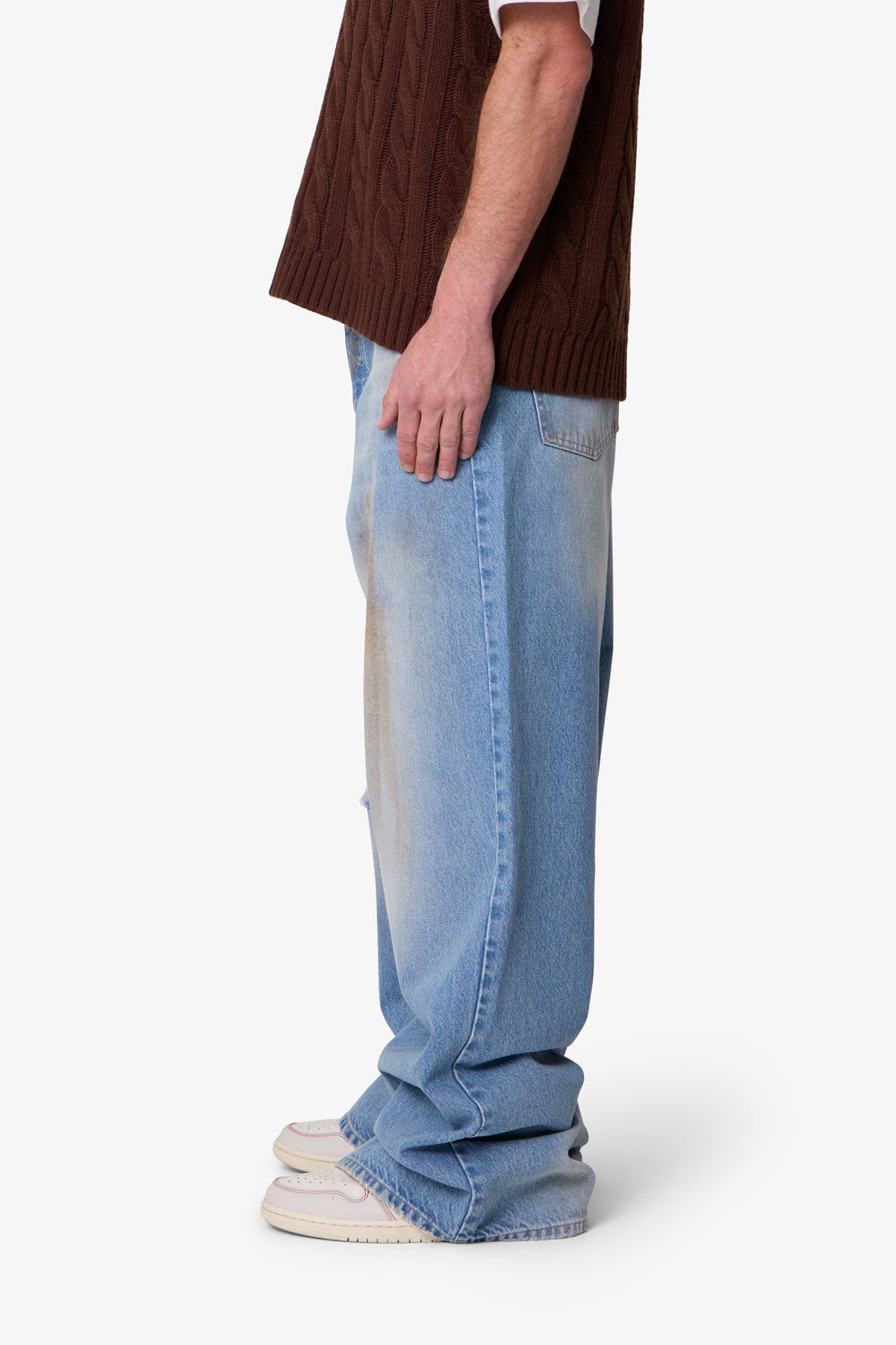 Baggy Distressed Rave Denim - Washed Blue
