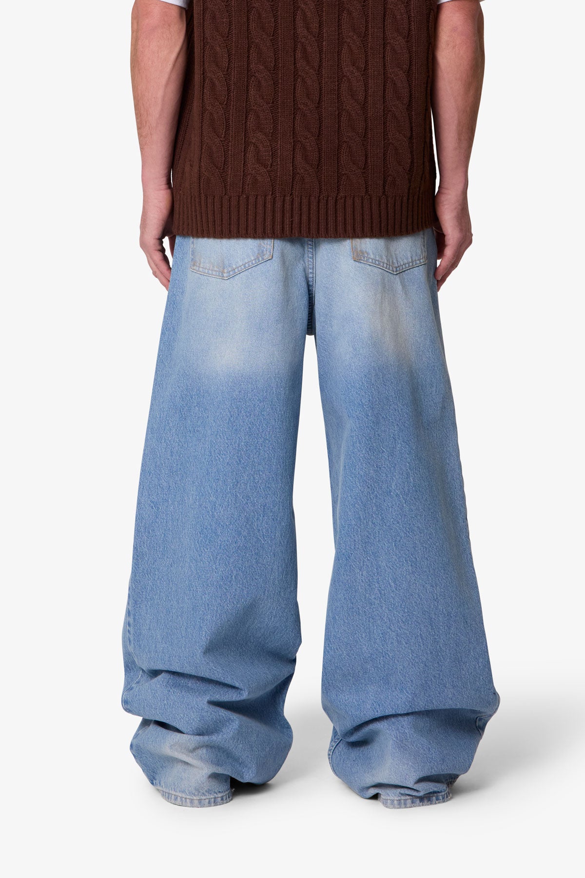 Baggy Distressed Rave Denim - Washed Blue