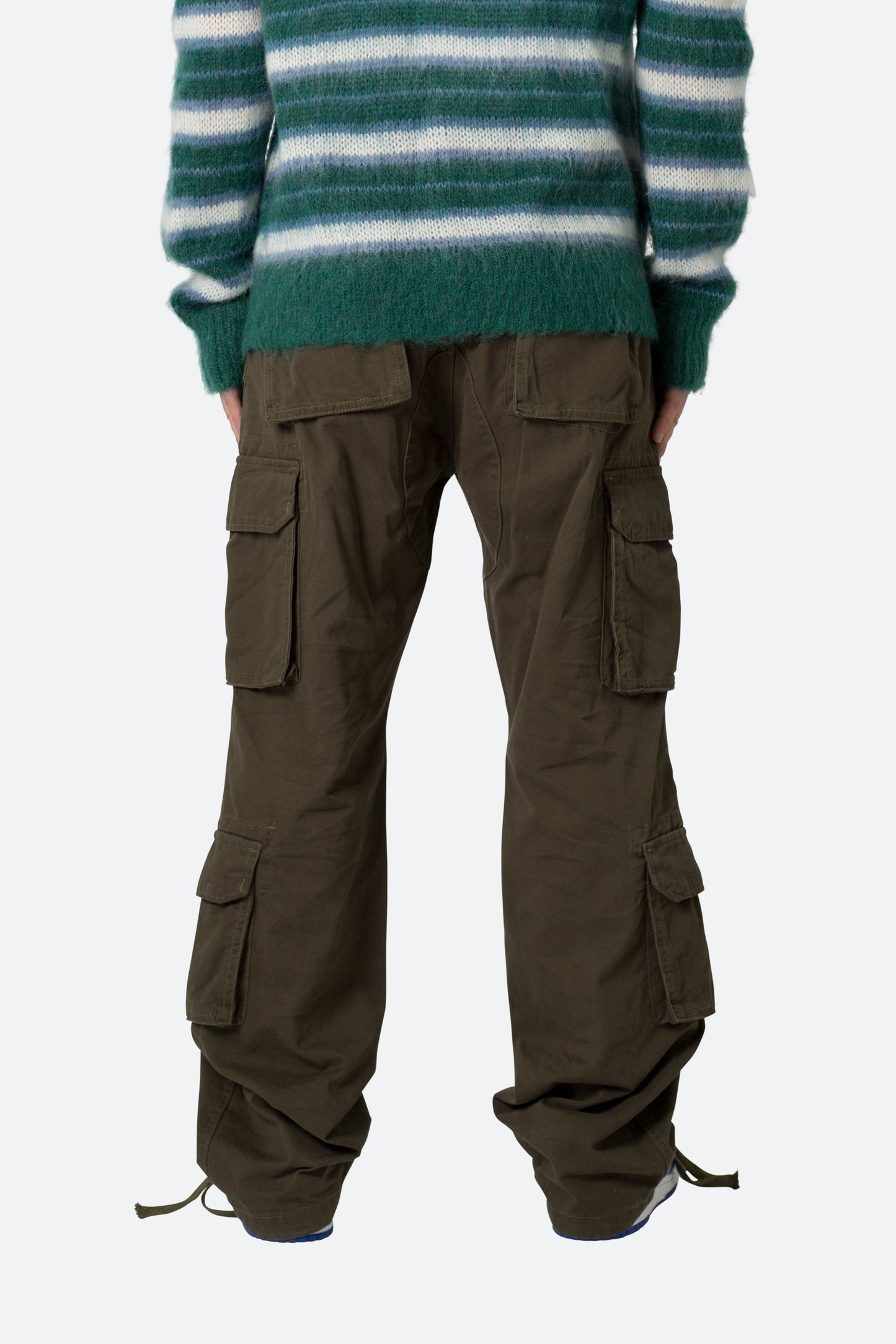 Baggy Double Cargo Pants - Olive