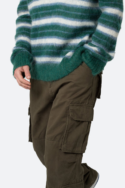 Baggy Double Cargo Pants - Olive