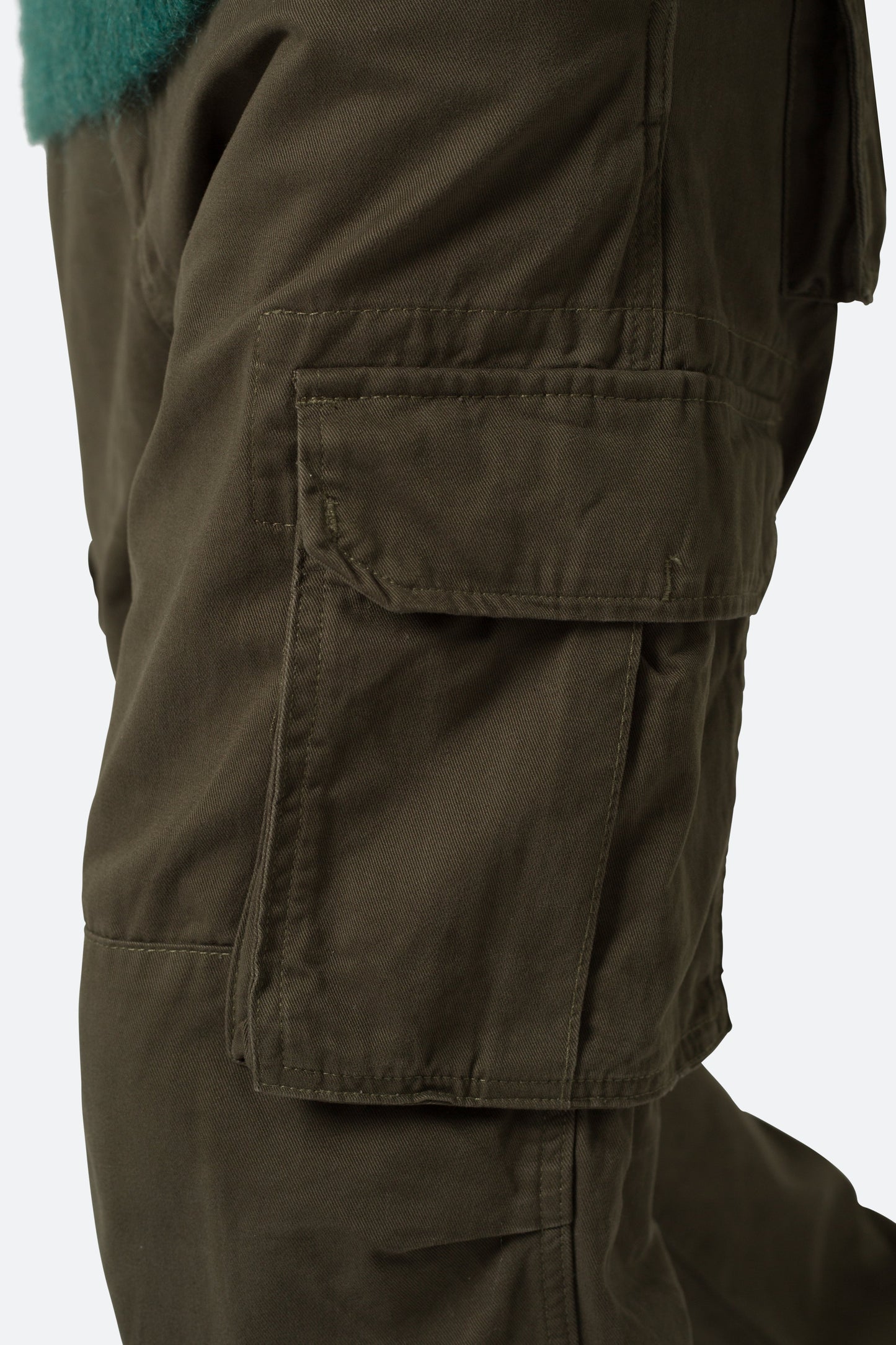 Baggy Double Cargo Pants - Olive