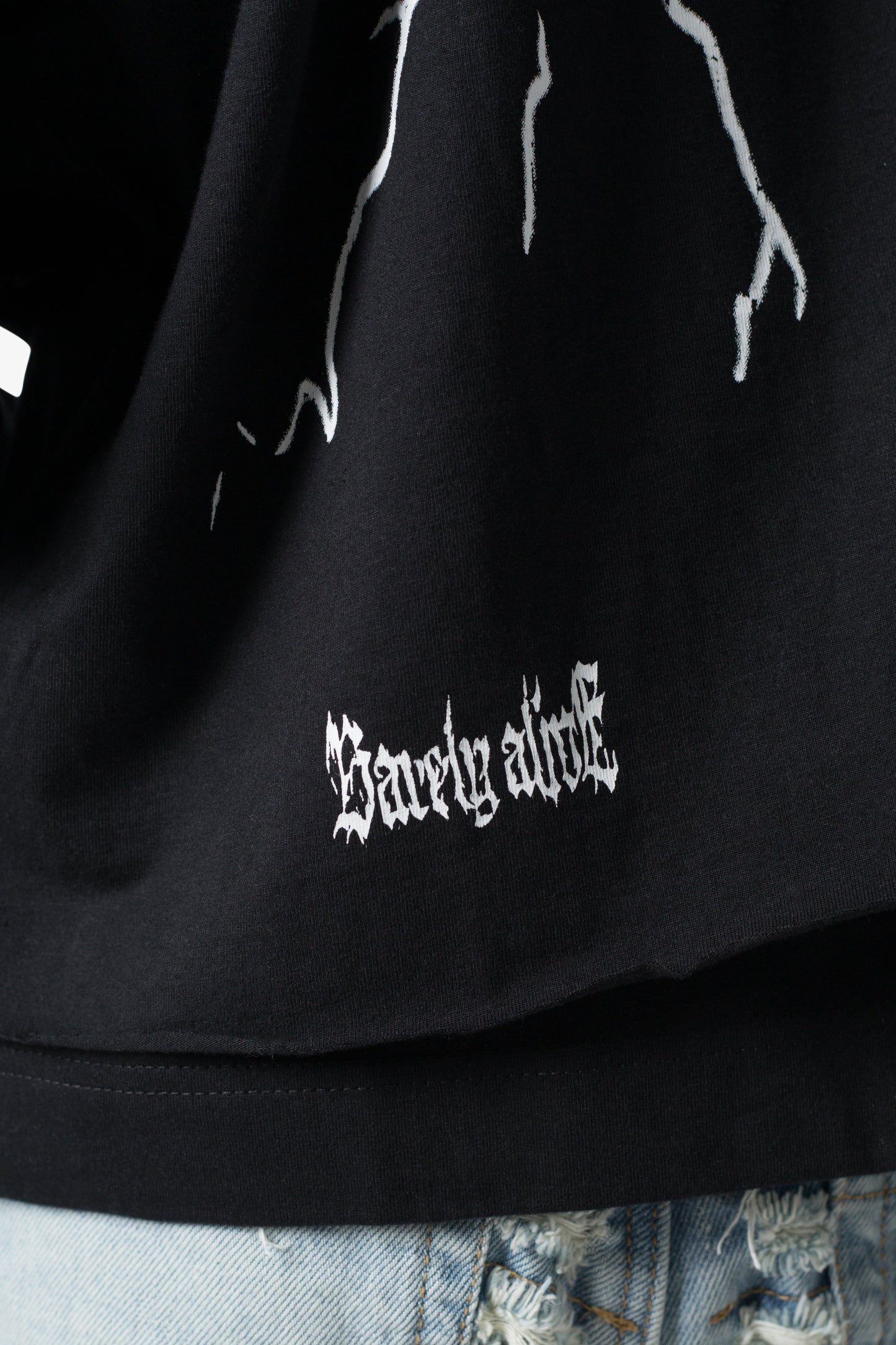 Barely Alive Double Layer Tee - Black