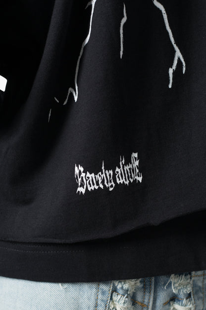 Barely Alive Double Layer Tee - Black