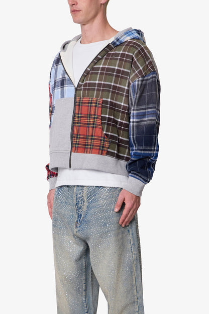 Blocked Flannel Hoodie - Multi