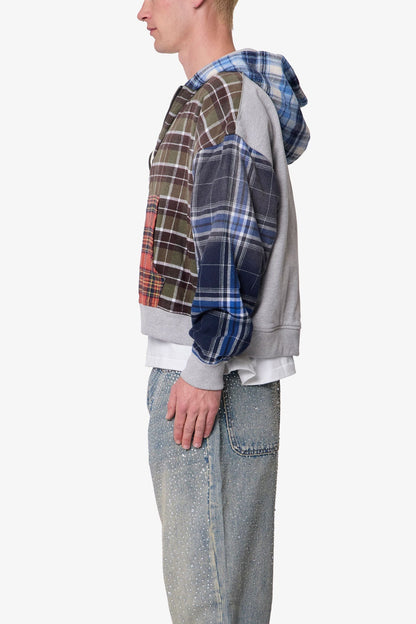 Blocked Flannel Hoodie - Multi