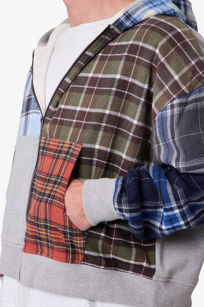 Blocked Flannel Hoodie - Multi