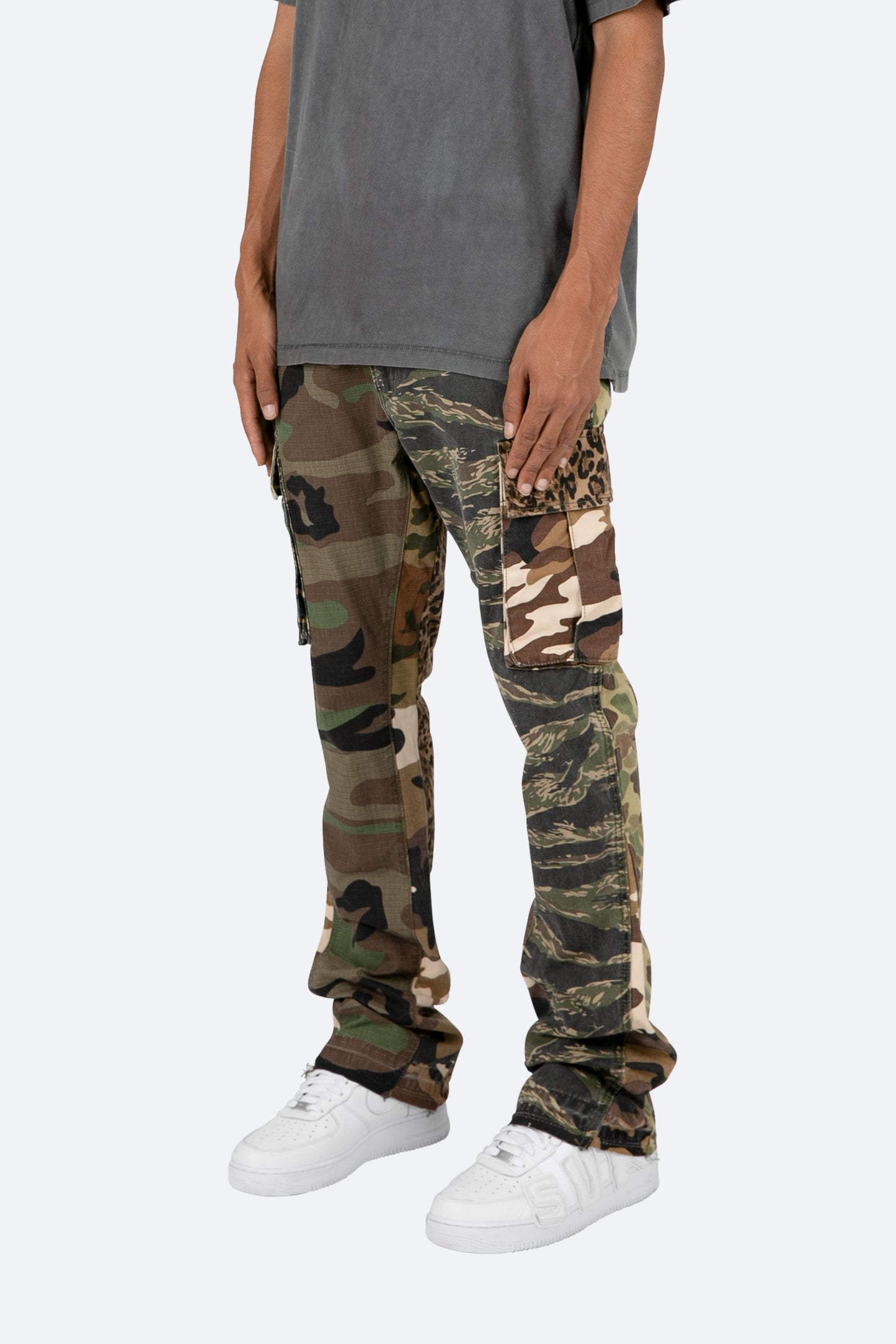 Bootcut Cargo Pants - Mixed Camo