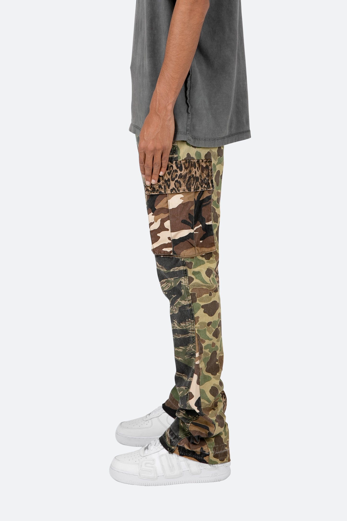 Bootcut Cargo Pants - Mixed Camo