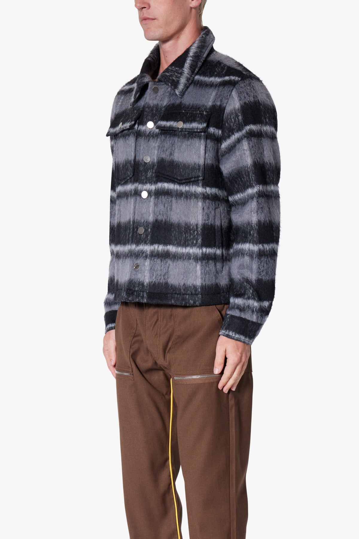 Brushed Flannel Jacket - Black/Grey
