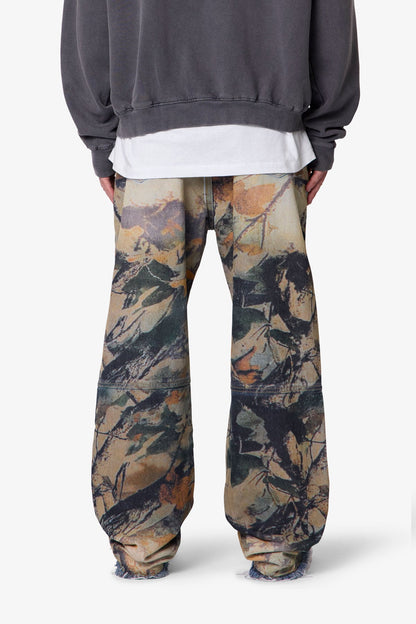 Camo Printed Ultra Baggy Denim - Oak Camo