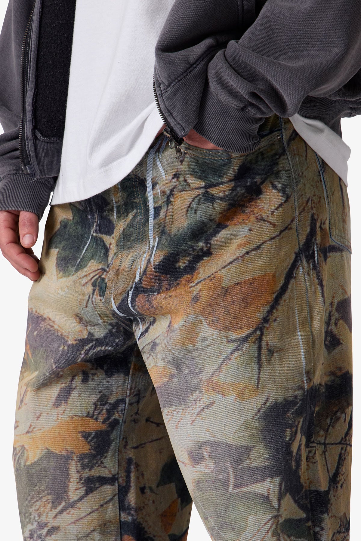 Camo Printed Ultra Baggy Denim - Oak Camo