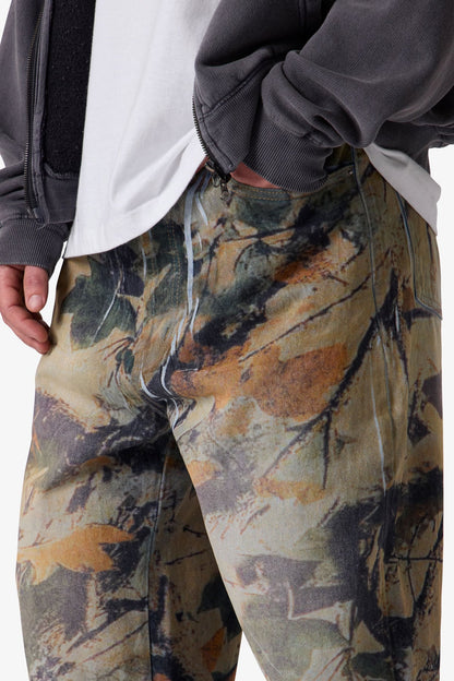 Camo Printed Ultra Baggy Denim - Oak Camo