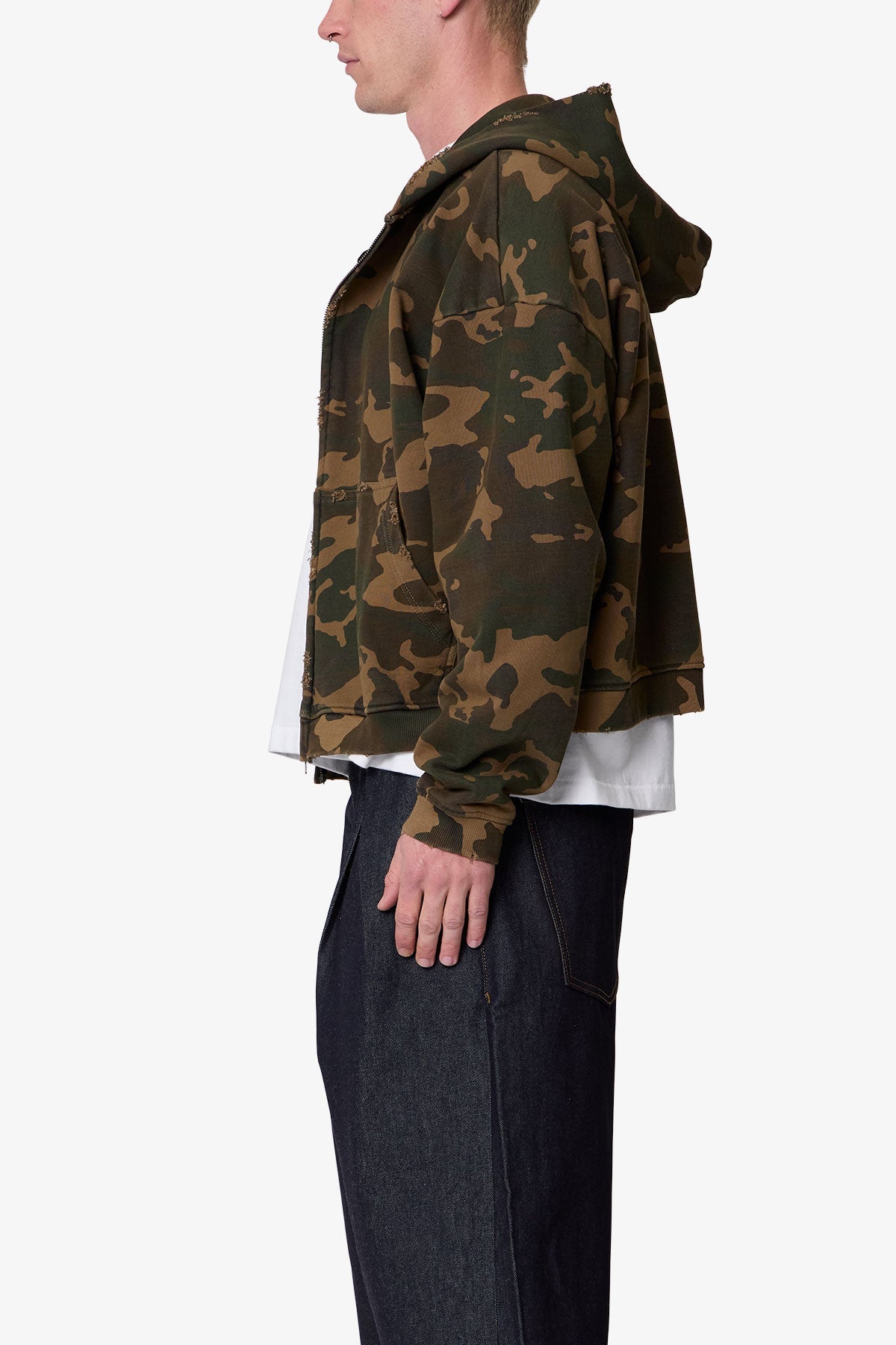 Camo Zip Up Hoodie - Green