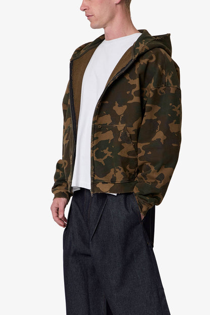 Camo Zip Up Hoodie - Green