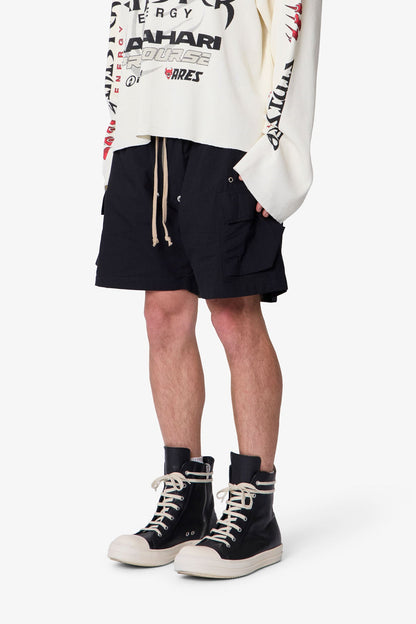 Cargo Mud Shorts - Black