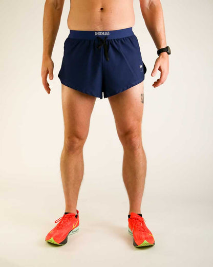Men's Navy Blue 2" DS Split Shorts