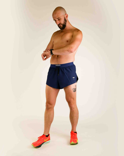 Men's Navy Blue 2" DS Split Shorts