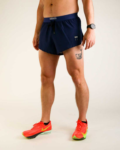 Men's Navy Blue 2" DS Split Shorts