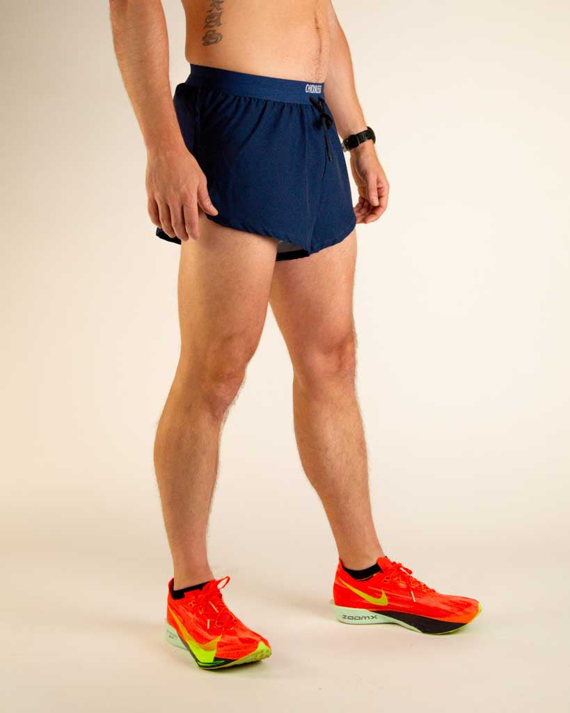 Men's Navy Blue 2" DS Split Shorts