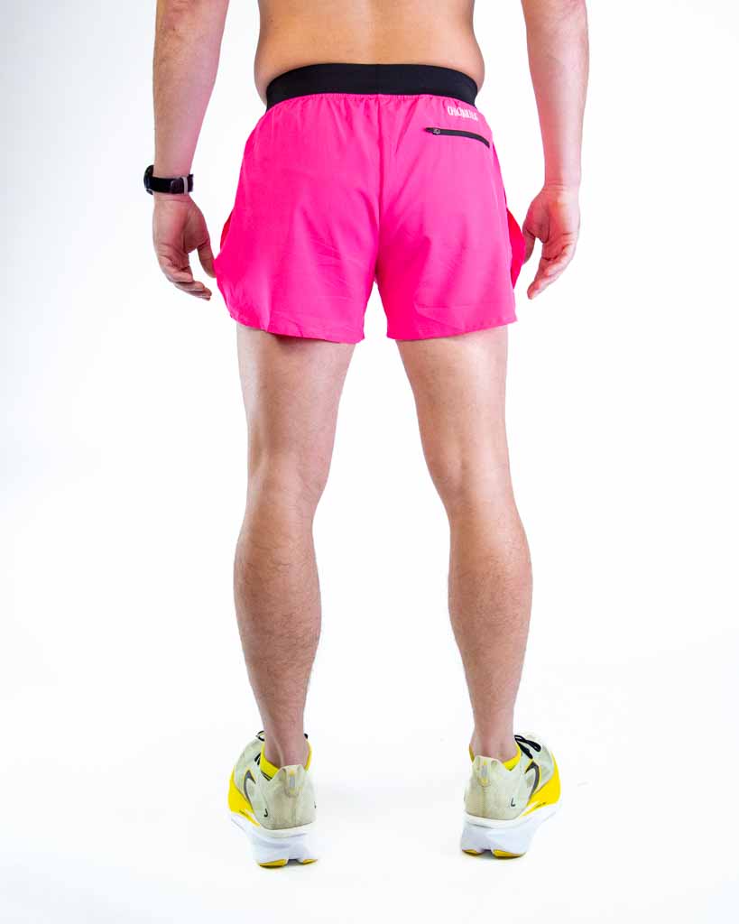 Men's Neon Pink 4" Half Split Shorts