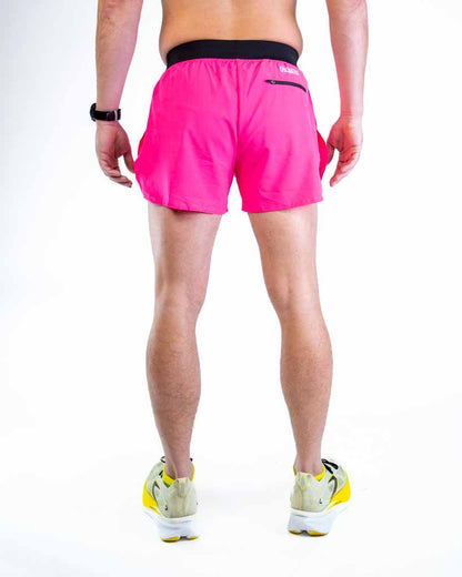 Men's Neon Pink 4" Half Split Shorts