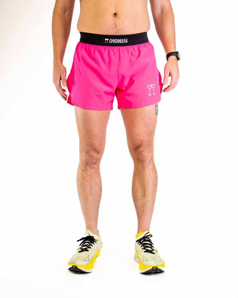 Men's Neon Pink 4" Half Split Shorts