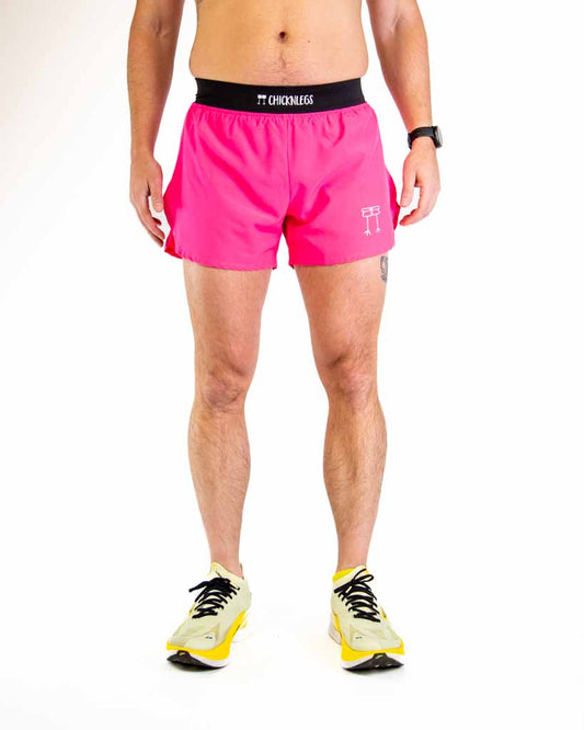 Men's Neon Pink 4" Half Split Shorts
