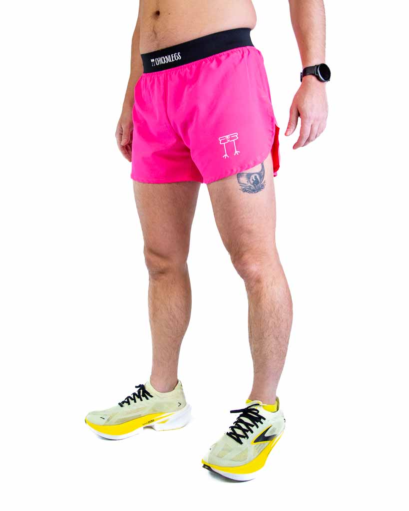 Men's Neon Pink 4" Half Split Shorts
