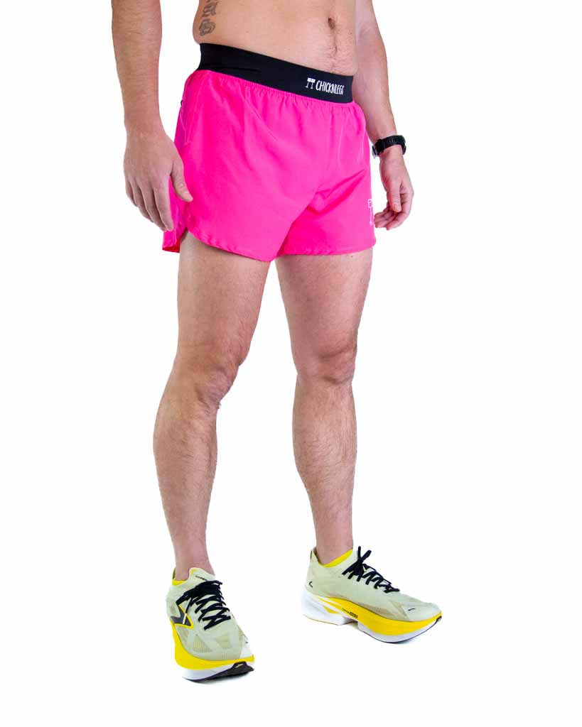 Men's Neon Pink 4" Half Split Shorts